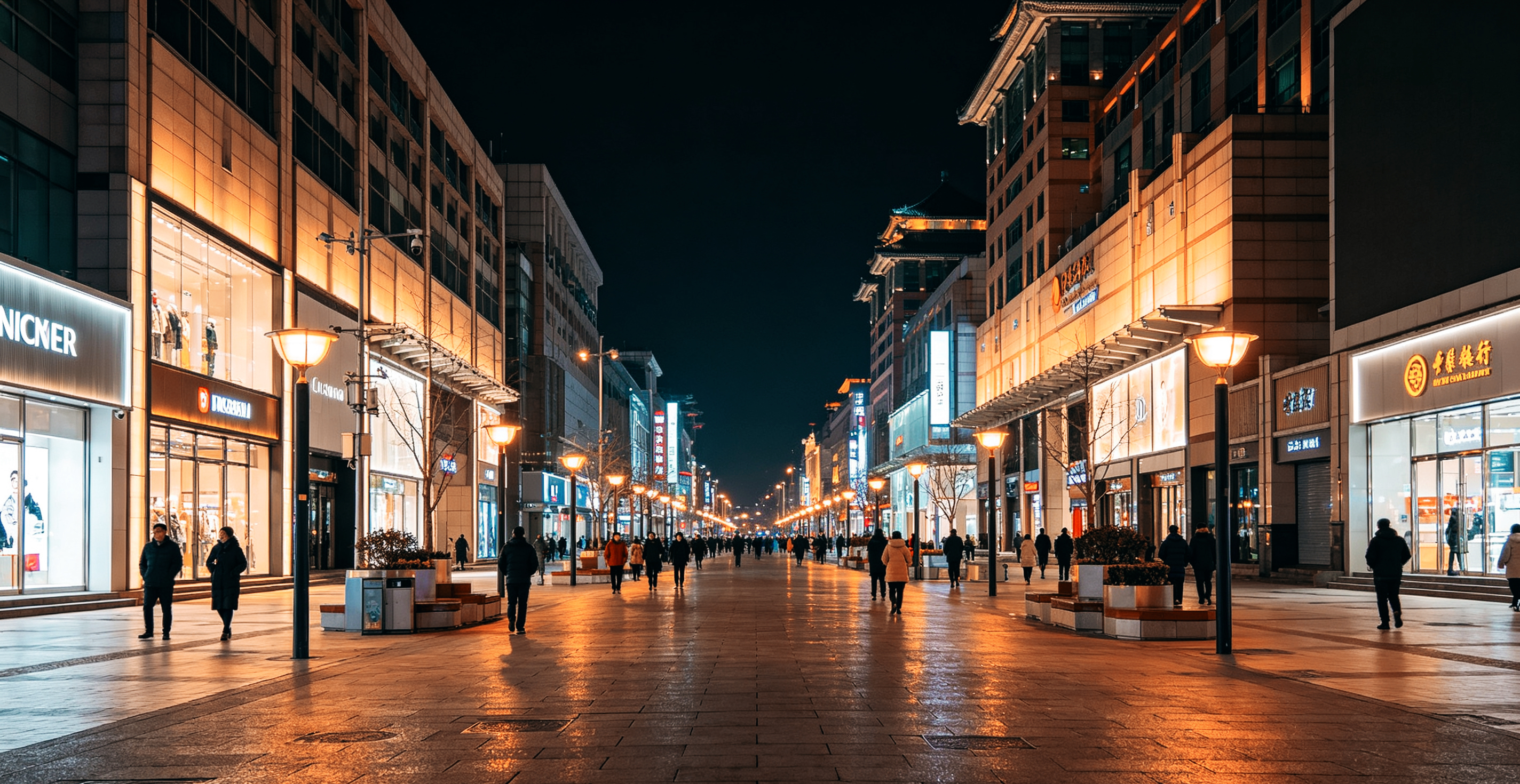 Traditional shopping street in Wangfujing, Beijing